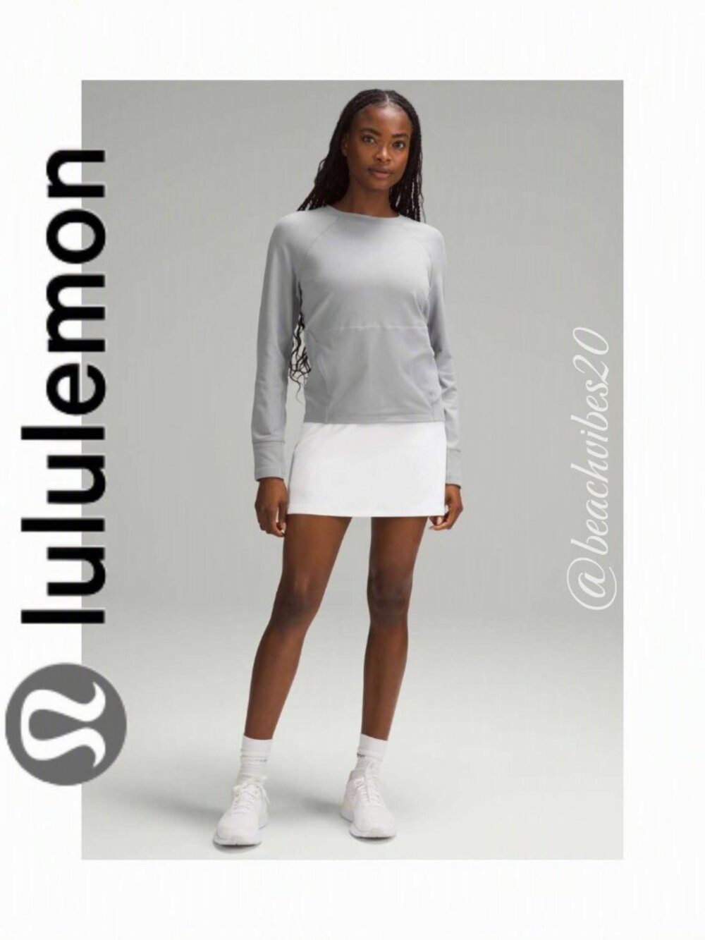 LULULEMON ATHLETICA Its Rulu Run Classic-Fit Crew *Fleece Rhino Grey 12 EUC
